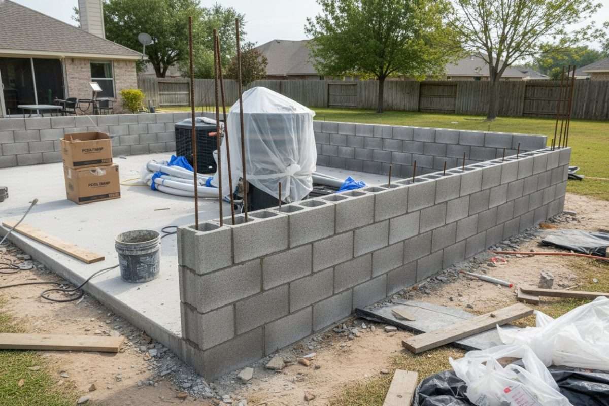 Construire un local technique de piscine en parpaing
